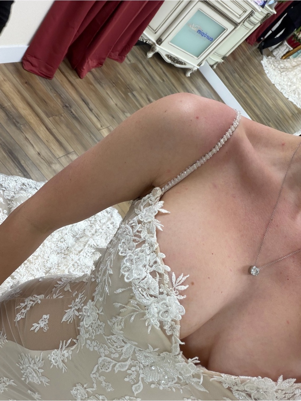 Sheer Lace Mermaid Wedding Dress in Ivory - Picture 3 of 6